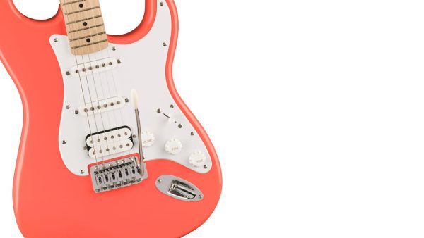 Squier Sonic® Stratocaster® HSS | Maple Fingerboard, White Pickguard | Tahitian Coral - Image 2