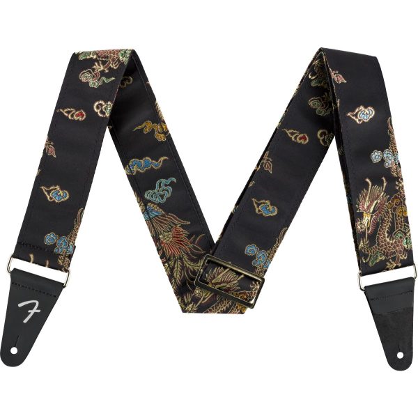 Fender Satin Dragon Guitar Strap | Black - Image 2