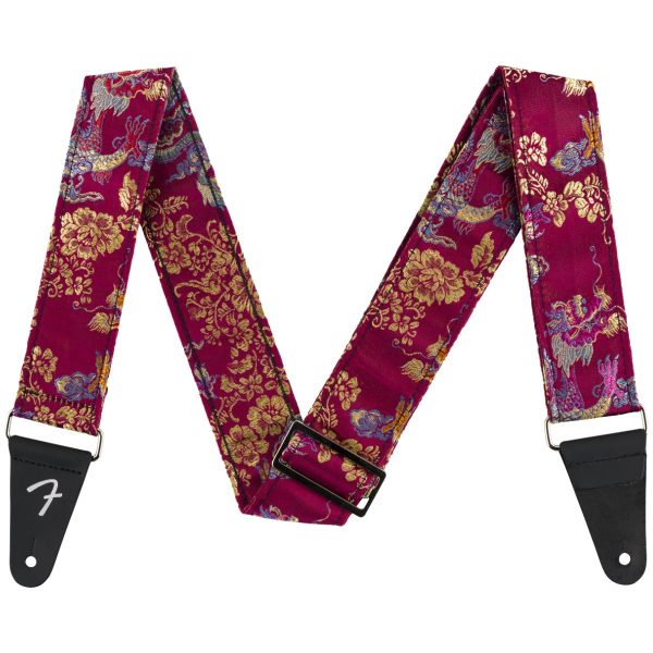 Fender Satin Dragon Guitar Strap | Wine