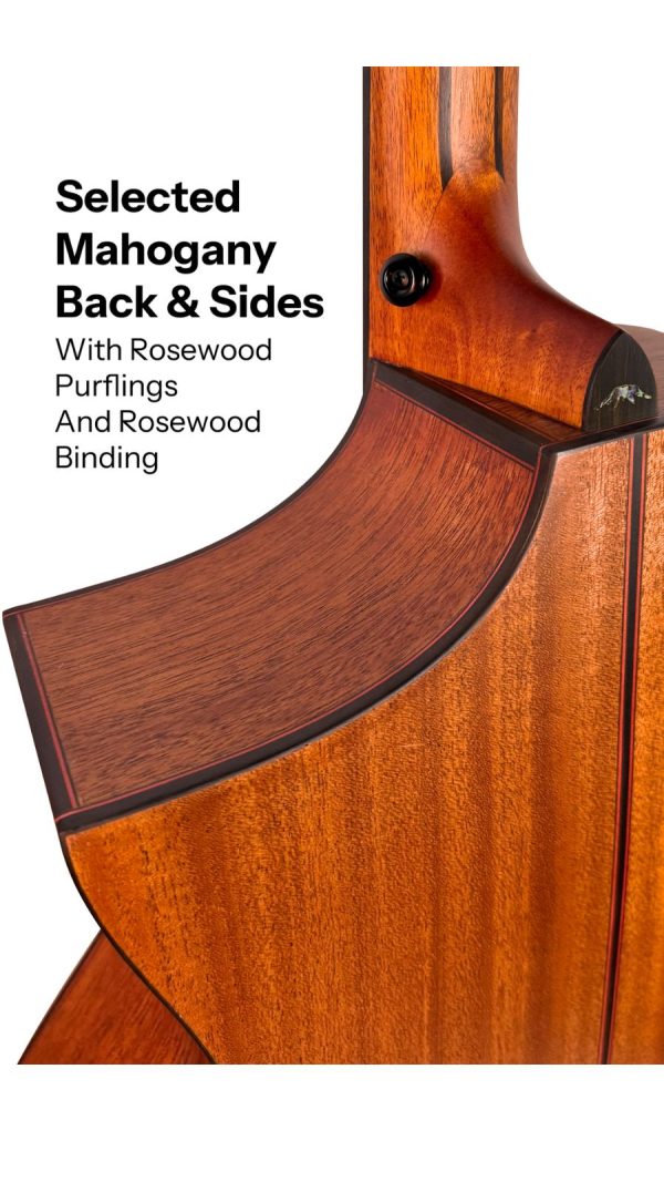 Bromo BAT4MCE Tahoma Hillside Auditorium Cutaway |4 Band EQ |All Mahogany
