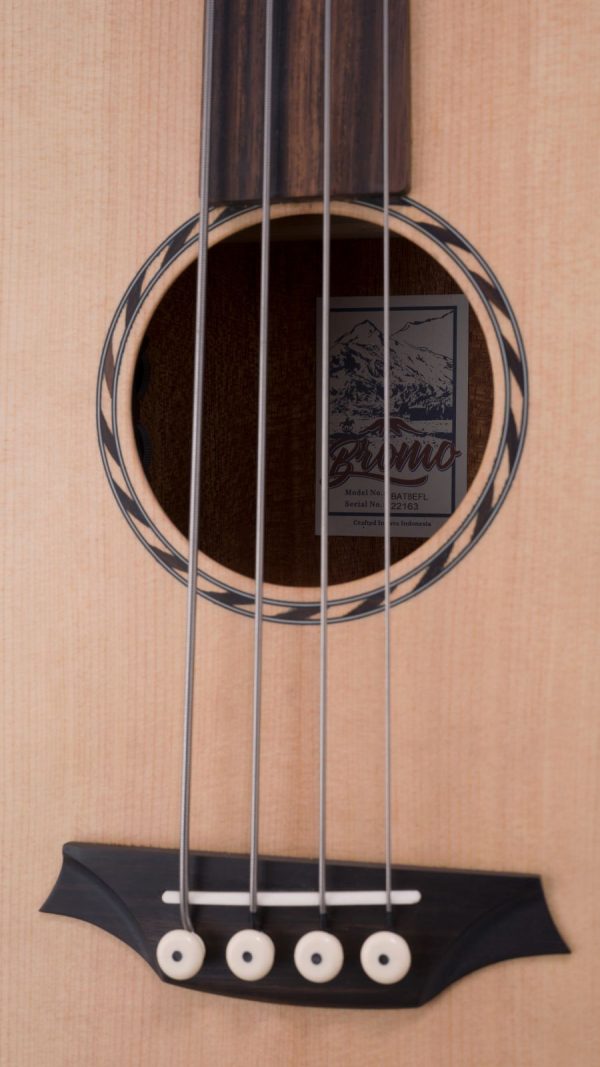 Bromo BAT8EFL |Tahoma Mini Jumbo Fretless Bass | Solid Spruce top
