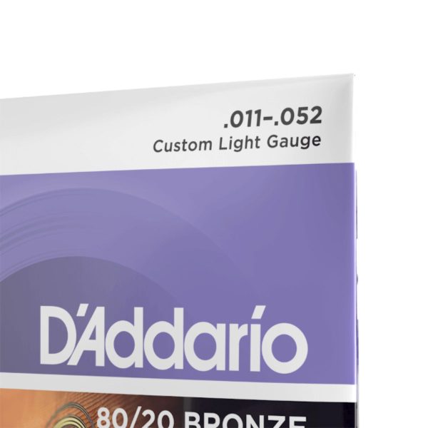 D'Addario EJ13| 80/20 Bronze Acoustic Guitar String Set | med -light |  11-52