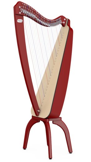 Camac Odyssey 27 String Harp | Cherry | with Levers and Feet