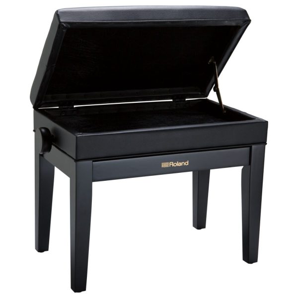 Roland RPB-400BK | Adjustable Piano Bench | Music Compartment | Pin Cushion Style Seat | Satin Black - Image 2