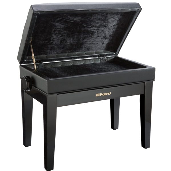 Roland RPB-400PE | Adjustable Piano Bench | Music Compartment | Pin Cushion Style Seat | Polished Ebony - Image 2