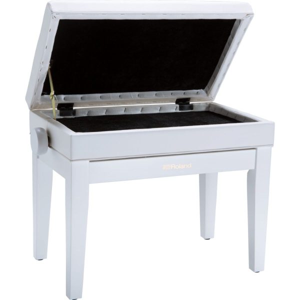 Roland RPB-400WH | Adjustable Piano Bench | Music Compartment | Pin Cushion Style Seat | Satin White - Image 2