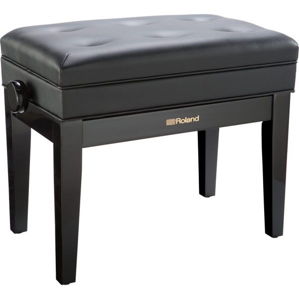 Roland RPB-400PE | Adjustable Piano Bench | Music Compartment | Pin Cushion Style Seat | Polished Ebony