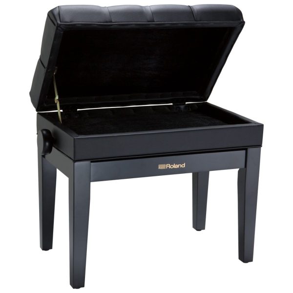 Roland RPB-500BK | Adjustable Piano Bench | Music Compartment | Pin Cushion Style Seat | Satin Black - Image 2