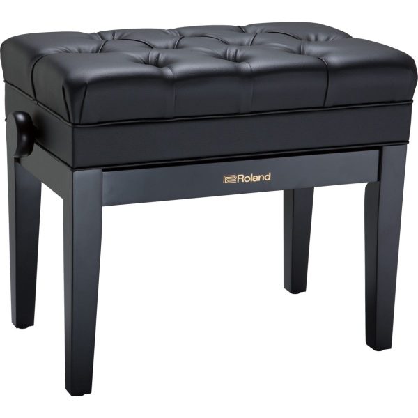 Roland RPB-500BK | Adjustable Piano Bench | Music Compartment | Pin Cushion Style Seat | Satin Black