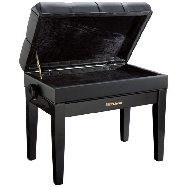 Roland RPB-500PE | Adjustable Piano Bench | Music Compartment | Pin Cushion Style Seat | Polished Ebony - Image 2