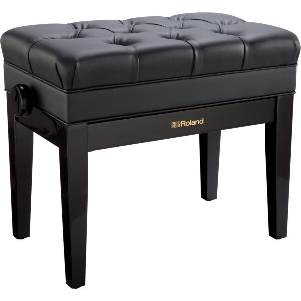 Roland RPB-500PE | Adjustable Piano Bench | Music Compartment | Pin Cushion Style Seat | Polished Ebony