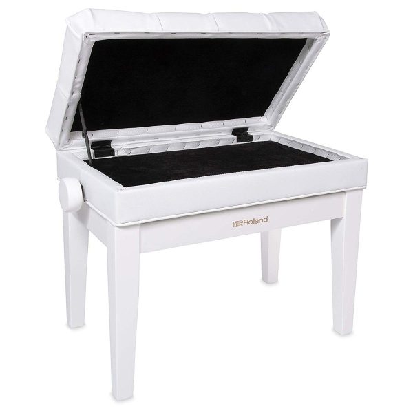 Roland RPB-500PW | Adjustable Piano Bench | Music Compartment | Pin Cushion Style Seat | Polished White - Image 2
