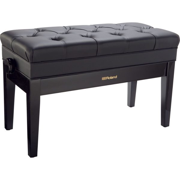 Roland RPB-500PE | Adjustable Piano Duet Bench | Music Compartment | Pin Cushion Style Seat | Polished Ebony