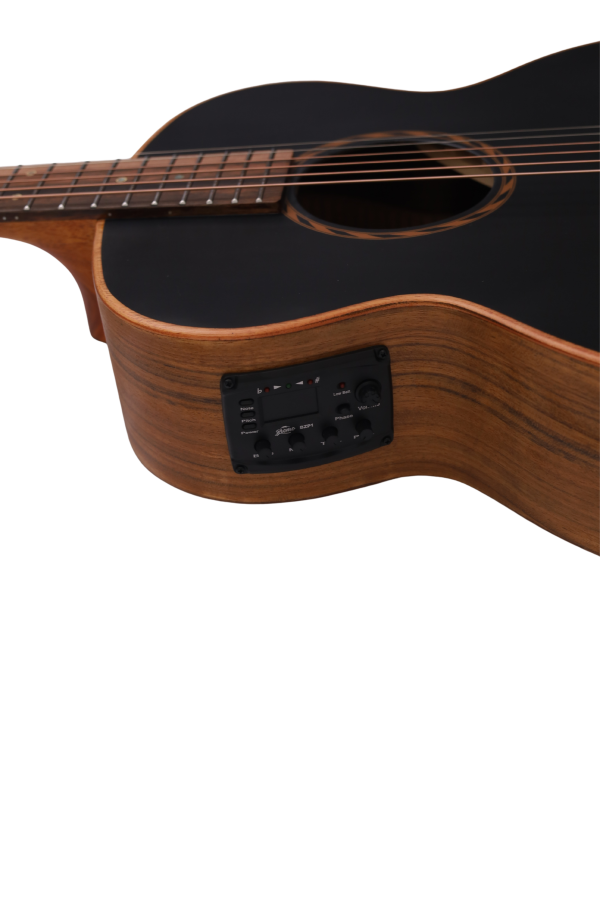 Bromo BAT8ME-BK |  Mini Jumbo Electro-Acoustic | Solid Mahogany Top | Black Top - Image 10