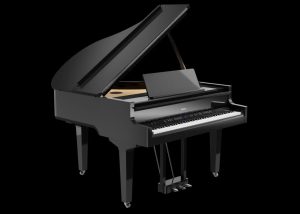 Roland GP-9M| Flagship Baby Grand Piano Bundle, stool, headphones | Polished White