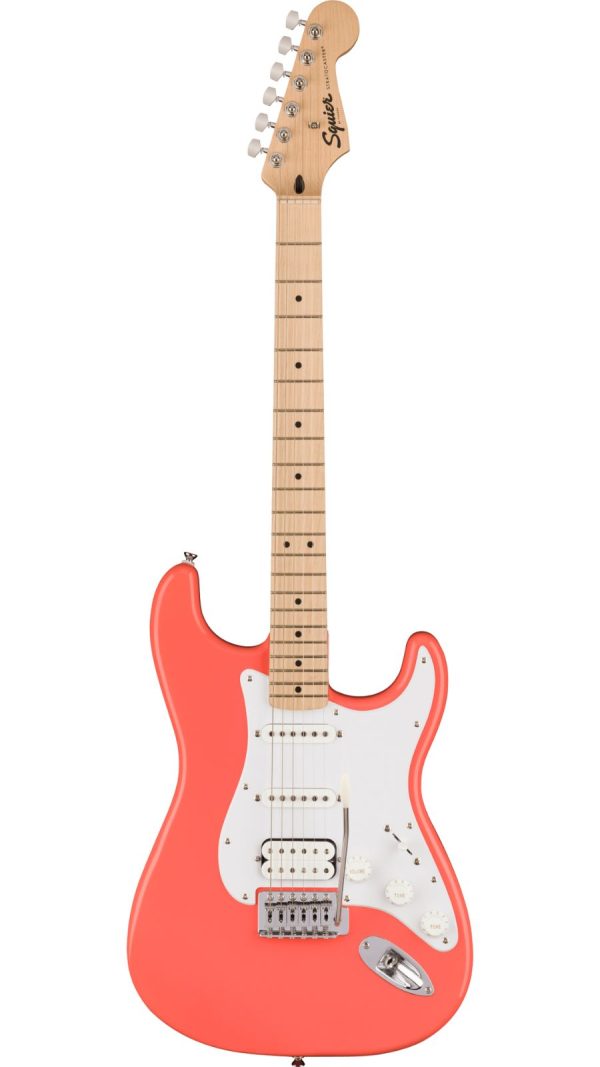 Squier Sonic® Stratocaster® HSS | Maple Fingerboard, White Pickguard | Tahitian Coral