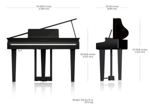 Roland GP-3 | Slimline Grand style Premium performance Piano | Polished Ebony