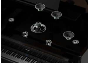 Roland GP-9M| Flagship Baby Grand Piano Bundle, stool, headphones | Polished White
