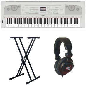 Yamaha DGX670 Economy Bundle | with X Stand and Headphones | White