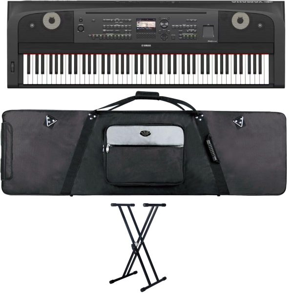 Yamaha DGX670 Giggers Bundle with Double Braced Stand and Carry cover | Black