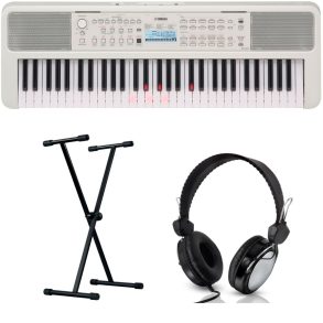Yamaha EZ310-1 Bundle with X style Stand and Headphones | White
