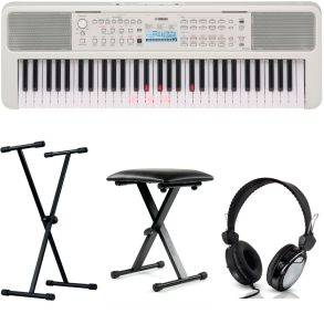 Yamaha EZ310-2 Bundle with X style Stand,  Bench and Headphones | White