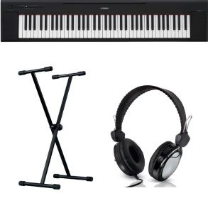 Yamaha NP-35 Economy Bundle with X style Stand and Headphones | Black