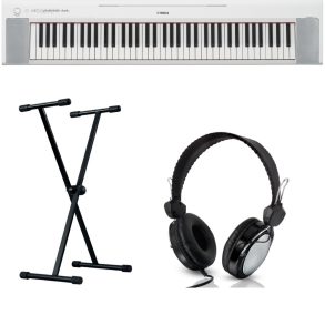 Yamaha NP-35 Economy Bundle with X Style Stand and Headphones | White