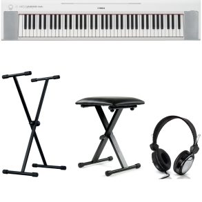 Yamaha NP-35 Standard Bundle with Stand, Bench and Headphones | White