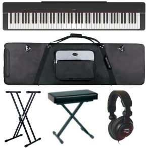 Yamaha P-225 Deluxe Bundle | Stand | Bench | GigBag | Headphones |Black