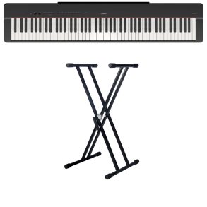 Yamaha P-225 Bundle | Economy | Double Braced Stand |  Blk