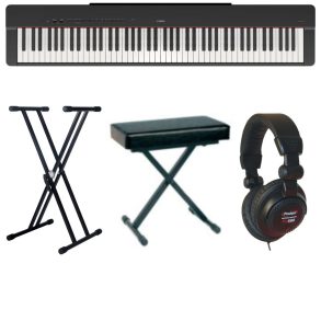 Yamaha P-225 Bundle | Standard PLS| Stand | Bench | Headphones | Black