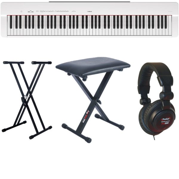 Yamaha P-225 Standard Bundle | Stand | Bench | Headphones | White