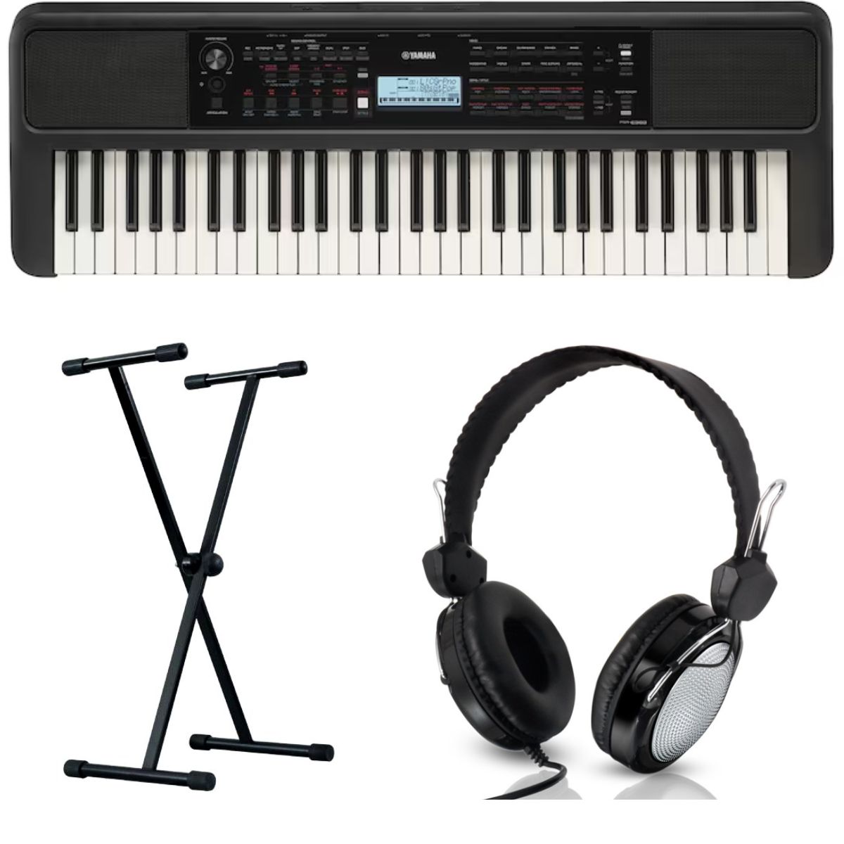 Yamaha PSR E383 Economy Bundle | Keyboard, Stand and Headphones | Waltons Music Yamaha PSR E383 Economy Bundle | Keyboard, Stand and Headphones