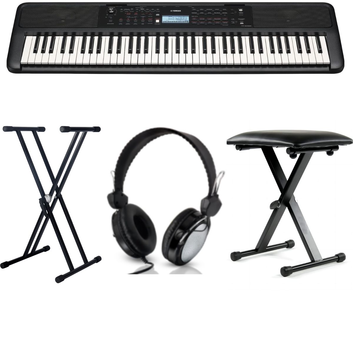 Yamaha PSR EW320-2 Standard keyboard Bundle with X Stand, Bench and Headphones | Waltons Music Yamaha PSR EW320-2 Standard keyboard Bundle with X Stand, Bench and Headphones