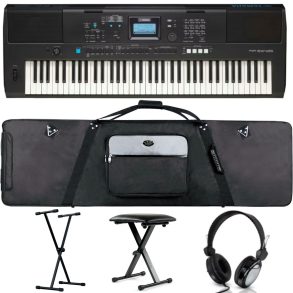 Yamaha PSR EW425 Deluxe Keyboard Bundle with Stand, Bench, Gigbag, Headphones