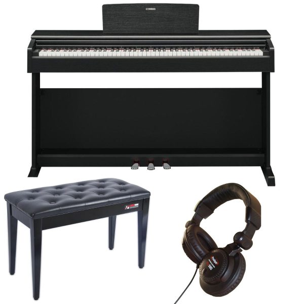 Yamaha YDP145 standard Bundle | with Piano Stool and Headphones | Black