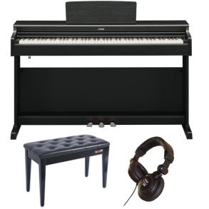 Yamaha YDP165 Standard Bundle | with Piano Stool and Headphones | Black