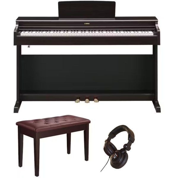Yamaha YDP165 Standard Bundle | with Piano Stool and Headphones | Rosewood