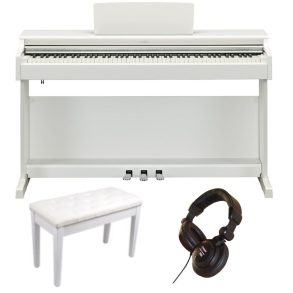 Yamaha YDP165 Standard Bundle | with Piano Stool and Headphones | White