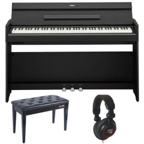 Yamaha YDPS55 Standard Bundle | Piano Stool and Headphones | Black