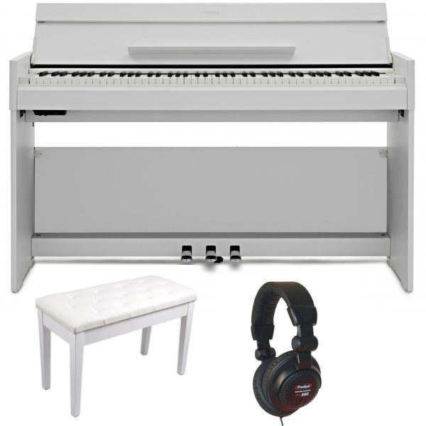 Yamaha YDPS55 Standard Bundle | Piano Stool and Headphones | White