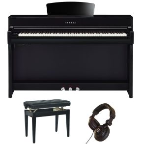 Yamaha CLP835 Deluxe Piano Bundle | Adjustable stool and Headphones | Pol Ebony