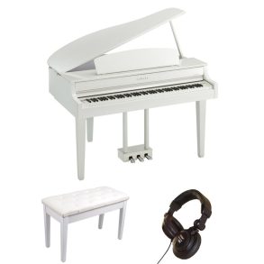 Yamaha CLP765 Piano Bundle with Stool and Headphones | Polished White