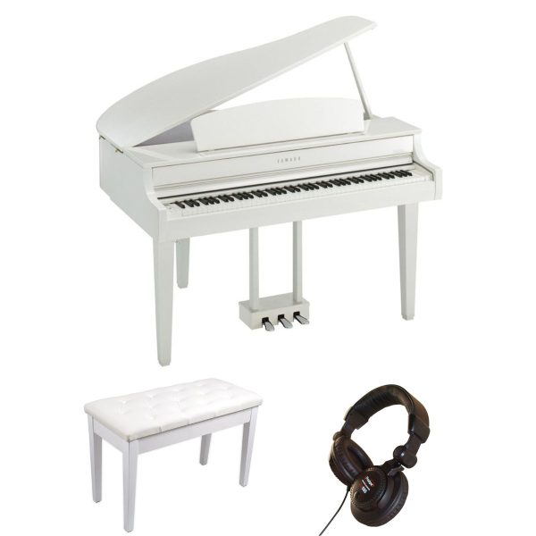 Yamaha CLP765 Piano Bundle with Stool and Headphones | Polished White