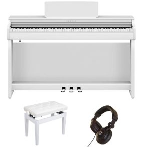 Yamaha CLP825 Deluxe Piano Bundle | Adjustable stool and Headphones |White