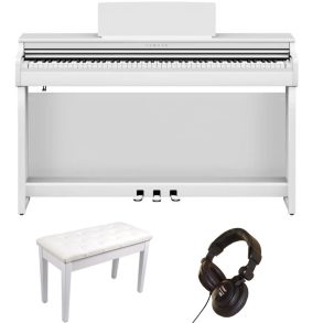 Yamaha CLP825 Piano Bundle with Stool and Headphones | White