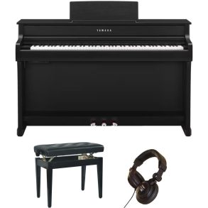 Yamaha CLP835 Deluxe Piano Bundle | Adjustable stool and Headphones | Black
