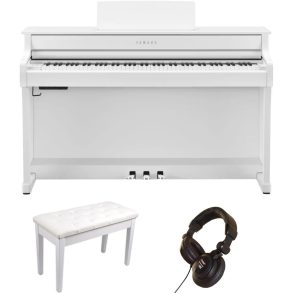 Yamaha CLP835 Piano Bundle with Stool and Headphones | White