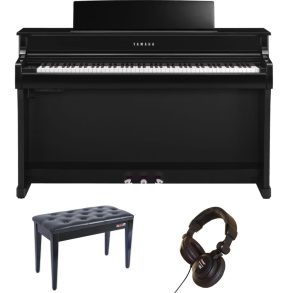 Yamaha CLP845 Piano Bundle with Stool and Headphones |Polished Ebony